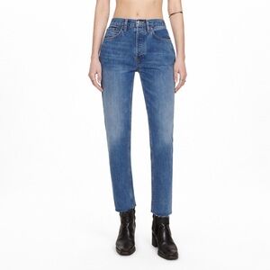 Re/Done 26x27 Stovepipe Raw Hem Ankle Jeans 0508 medium blue saf straight